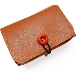 PU Leather Case Carrying Bag for Nintendo GBA/GBC/GBP, Anbernic RG351V, Retroid Pocket 1 - Portable Travel Case, Protective Pouch for Handheld Retro Game Console (Brown)