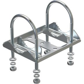 Stainless Steel Anti Vibration Universal Antenna Mount Coaxial Pipe (Pole) Adapter for Starlink Clamp V Jaw Bracket Accessories Works with Starlink Antenna Weather Stations etc.