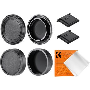 K&F Concept F Mount Rear Lens Cap & Body Cap Cover & Hot Shoe Cover Kit for for Nikon F Mount Camera Lens D5 D6 D500 D610 D750 D780 D810 D850 D3400 D3500 D5000 D5200 D5300 D5500 D5600 D7000 D7100 etc.