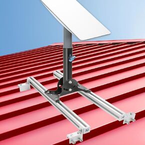 Adjustable Starlink Mount for Standing Seam Metal Roof with Starlink Pipe Adapter, Starlink Roof Mount for Starlink Gen 2, Starlink Pole Mount for Starlink Internet Kit Satellite