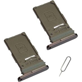 [2pcs Pack] Galaxy s22 Ultra Replacement Single SIM Card Tray Holder Parts for Samsung Galaxy s22 Ultra SM-S908U SM-S908B S908B/D 6.8 Inches [not fit for s22 Version] (Black)