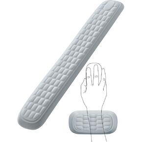 Keyboard Wrist Rest Gel Memory Foam Wrist Rest Set for Keyboard and Mouse, Ergonomic Wrist Pad Support for Office, Gaming, Computer, Laptop, Mac - Grey
