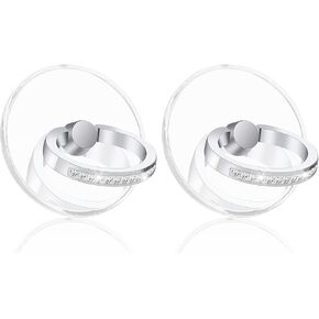 Finger Kickstand Cell Phone Ring, 2pcs Flower Shaped Transparent Phone Ring Holders, Bling Phone Ring Holder, 360 Degree Rotation Clear Glitter Finger Mount Cell Phone Finger Holder