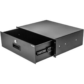 Navepoint Rack Mount Drawer for 19-Inch Server Cabinet Case Or DJ with Lock and Key 3U Black