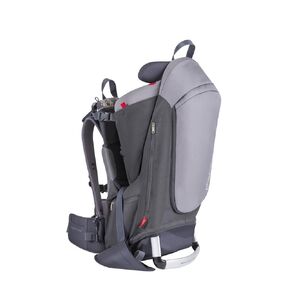 phil&teds Escape Child Carrier Frame Backpack, Charcoal – Height Adjustable Body-Tech Harness - Articulating Dual Core Waist Belt – Includes Hood, Daypack, Change Mat – 30L Storage – 2 Year Guarantee