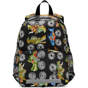 Robots Kid's Toddler Backpack Preschool Backpack for Children, Lightweight Book Bag with Safety Harness Leashfor Boy & Girl, Adjustable Strap 13in Waterproof Kindergarten Schoolbag