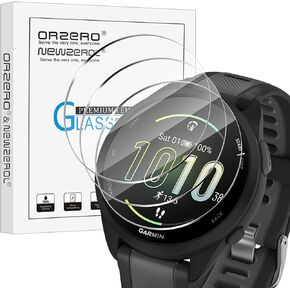 (3 Pack) Orzero Watch Screen Protector Compatible for Garmin Forerunner 165/165 music/Fenix 6 Sapphire/Fenix 6 Pro Solar, Tempered Glass Bubble-Free