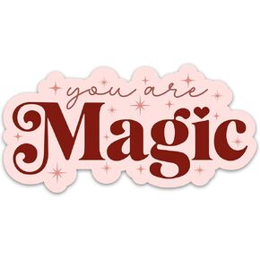 (3PCs) You are Magic Self Love Sticker, Inspirational Positivity Quotes Decals, Self Care Waterproof Vinyl Motivational Stickers for Water Bottle Scrapbook Notebook Laptop Tumbler (3 Inches)