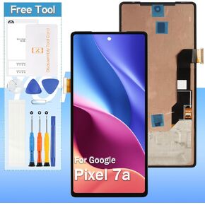 Original for Google Pixel 7A Screen Replacement AMOLED LCD Display GWKK3, GHL1X, G0DZQ, G82U8 Touch Screen Replacement Assembly | 6.1'' LCD Display | Black | Tools Included