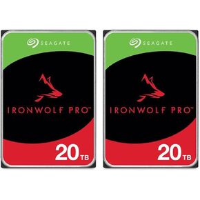 Seagate IronWolf Pro 20TB SATA III 3.5" Internal NAS Hard Drive, 7200 RPM, 2-Pack