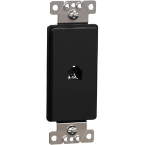 Square D by Schneider Electric Square D X Series RJ11 4 Conductor Telephone Jack Decorator Strap, Standard, Matte Black