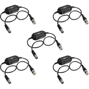 EVERSECU 5 Pack Video Ground Loop Isolator Balun BNC Male to Female Coaxial for Analog CCTV Security Camera