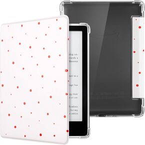 حافظة لجهاز Kindle Paperwhite الجيل الحادي عشر مقاس 6.8 بوصة والإصدار المميز - غطاء جلد PU جديد وغطاء خلفي شفاف من مادة TPU مع ميزة التنبيه/السكون التلقائي - نجمة in Saudi Arabia