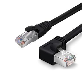 Cat6 Ethernet Cable 90 Degree Down Angle Black, CAT 6 Ethernet Patch Cable RJ45 LAN Cable Gigabit Network Cable Bandwidth up to 250MHz 1Gbps for PC, Router, Modem, Xbox, PS4, PS3-6ft