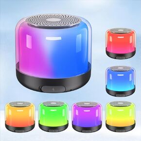 Portable Bluetooth Speakers with Colorful Lights, Loud Sound, Small Bluetooth Speaker with Wireless Stereo Pairing, HiFi Sound, Long Playtime,for Shower,Home,Outdoor-W