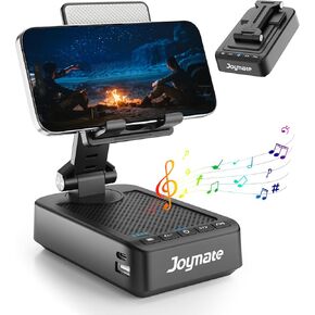 Gifts for Men Women, Joymate Bluetooth Speaker Phone Stand with Charging Function 360° Rotable Adjustable Cell Phone Holder HD Surround Sound for Desk Fits All Phones,Tablet (Black)
