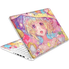Laptop Skin Decal HP 14" - Kawaii Girl Laptop Cover Sticker No Cutting Required, No Bubble, Waterproof, Scratch Resistant - Including Wide Screen and Wrist Pad