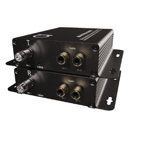 RCA Audio Over Fiber Converter with ST Connector | Extender Kit: 2 Channel Audio to Fiber Optical Balun | Universal Single & Multimode - 0.5 km MM (0.31 mi) 20km SM (11.4 mi), Transmitter & Receiver