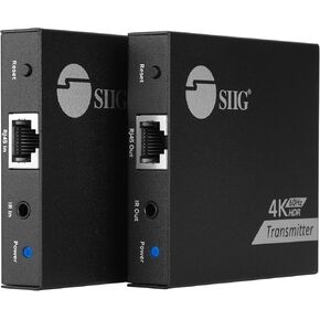 SIIG 4K HDMI Extender Balun Over Cat6/7 230ft with Loopout and IR Passthrough, 4K 60Hz, Audio Extractor (CE-H27D11-S1)