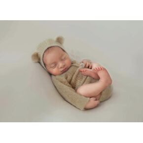 Newborn Photography Props Boys Girls Outfits Baby Photo Props Infant Mohair Bear Hat Romper Photoshoot Costume Boy in Kuwait