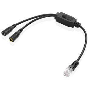 XMSJSIY RJ9 to Dual 3.5mm Telephone Audio Cable Headset Jack Adapters Cable RJ9 Male to 2 x 3.5mm Female MIC Headphone Microphone Jack Audio Cable - 30CM/11.8inch