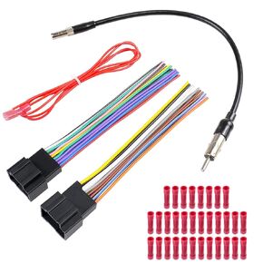 Radio Wiring Harness Antenna Compatible with Chevrolet Chevy Sierra Silverado Express Suburban Captiva GMC Savana Buick, 14/16Pin Car Stereo Wire Connector+ACC Ignition Harness Adapter Kit