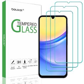 beukei (3 Pack) Compatible for Samsung Galaxy A15 5G and Galaxy A15 Screen Protector Tempered Glass, Touch Sensitive,Case Friendly, 9H Hardness