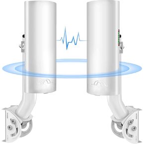 Point to Point Wireless Bridge Gigabit with Mount,5.8G 1-Pair with 16dBi-antenna 2.5 Mile Working Range 433Mbps RJ45 LAN 24V PoE Injector for House to Second Building Shop Barn Garage