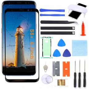 S8 Screen Replacement, Front Glass Outer Repair Kit Compatible with Samsung Galaxy S8 SM-G950 Series 5.8"(No LCD & Touch Digitizer)