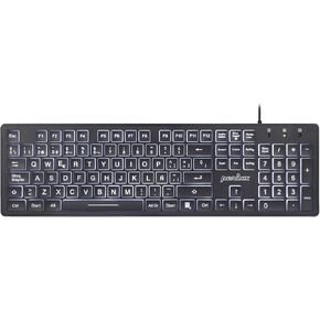 Perixx PERIBOARD-317ES ES un teclado con Cable y retroiluminado LED, Letras impresas en Grande con iluminación Blanca, Teclado Full Size, QWERTY Español