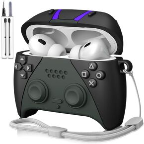 MOFREE AirPods Pro 2nd Generation Case Cover with Cleaner Kit, 3D Game Controller Design Soft Silicone Shock-Absorbing Protective Cover for Airpods Pro Case/AirPods Pro 2 Charging Case with Lanyard