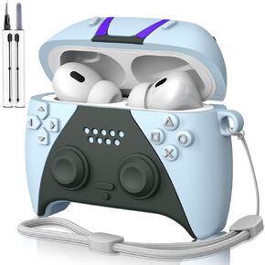 MOFREE AirPods Pro 2nd Generation Case Cover with Cleaner Kit, 3D Game Controller Design Soft Silicone Shock-Absorbing Protective Cover for Airpods Pro Case/AirPods Pro 2 Charging Case with Lanyard in Kuwait