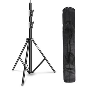 EMART Heavy Duty Light Stand 8.5ft, Spring Cushioned, Aluminum Alloy Construction, Photo Video Studio Tripod Stand with Carrying Bag for Photography Lighting, Softbox, Flash (1 Pack)