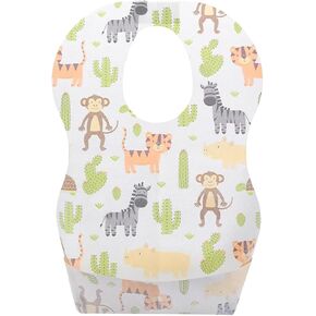 20Pack Baby Weaning Bibs Disposable Bibs Feeding Bibs with Food Catcher Pocket for Newborn Infant Toddlers