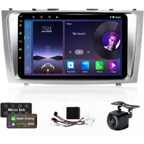 4+64G Car Stereo for Toyota Camry 2007-2011 with Carplay Android Auto and Canbus Harness, 9 Inch Touch Screen Car Radio with Bluetooth Mirror Link GPS FM/RDS Radio with Backup Camera
