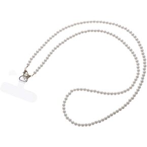 Pearl Crossbody Phone Lanyard Chain Artificial Pearl Beaded Chain Shoulder Crossbody Lanyard with Tether Tabs Fit For Most Phones, 47 inch in Kuwait
