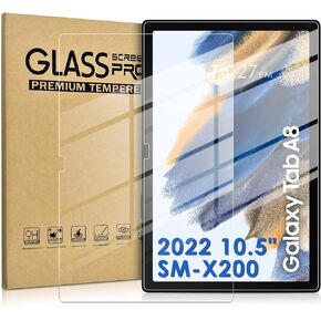 【2-PACK】DETUOSI Screen Protector for Samsung Galaxy Tab A8 10.5" 2022 (SM-X200/ X205/ X207), Ultra-Clear/Case Friendly/Touch Sensitive/Bubble Free/Anti-Scratch Mica Galaxy Tab A8 10.5" Tempered Glass