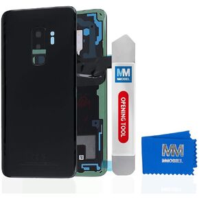 MMOBIEL Back Glass Replacement Compatible with Samsung Galaxy S9 Plus G965 - Back Cover Real Glass - Incl Openingtool and Adhesive - Midnight Black