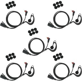Sarcia Sl300 earpiece,Headset with Mic Ptt for Motorola SL3500e SL7550 SL7580 SL7590 SL4000 SL1K SL1M Walkie Talkie Two Way Radio G Shape 5 PACK