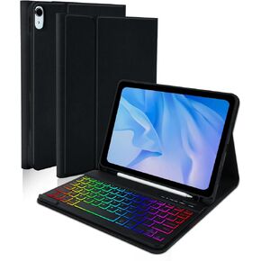 COO Keyboard Case for iPad Air 5th Generation (2022)/ iPad Air 4th Generation (2020)/ iPad Pro 11 (2018), 7 Color Backlit Detachable Wireless Keyboard, Built-in Pencil Holder