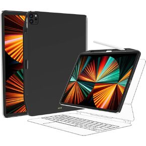 SWITCHEASY CoverBuddy iPad Pro 12.9" Case Compatible with Magic Keyboard & Smart Keyboard Folio (Keyboard Not Included) | with Pencil Holder | for 2021-2022 iPad Pro 12.9" 5th-6th Gen - Black