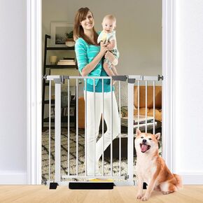 30 Inch Tall Cat Pet Gate Baby Gate Auto Close Pet Gate Adjustable 29.92"-43.71" Wide Pressure Mounted Walk Through Swing Safety Pet Gates Child Gate (29.92"-43.71" Wide)