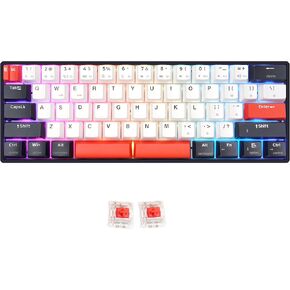 MOLGRIA SKYLOONG GK61 Dual-Space RGB Backlit Gaming Keyboard with Hot Swappable Brown KTT Machinery Switches and Double-shot Keycaps, QMK Set Tap-Hold Function Keys USB-C Wired Mechanical Keyboard