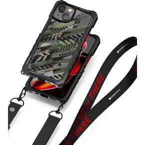 GOOSPERY Z Bumper Crossbody متوافق مع حافظة iPhone 14 [يتضمن الحزام] هيكل مزدوج الطبقات ممتص للصدمات، غطاء من البولي يوريثين الحراري بحافة كريستالية شفافة من البولي كربونات مع تصميم حزام كتف خارجي، شفاف