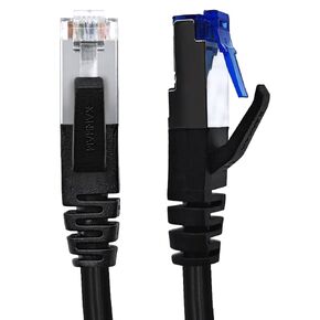 Cat6 Crossover Ethernet Cable Shielded 6.6FT T-568A to T-568B RJ45 Male to Male FTP Network LAN Patch Cord, Black