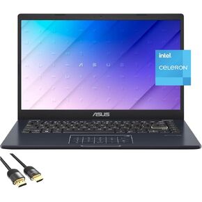 ASUS Laptop for Business & Student, 14" 1920x1080 FHD Display, Celeron N4500, 4GB RAM, 64GB eMMC + 128GB PCIe SSD, NumberPad, WiFi, USB-C, Fast Charge, HDMI, PDG HDMI Cable, Win 11 Home S, Star Black