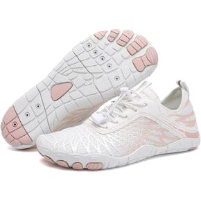 Hike Footwear Barefoot Shoes for Women Men with Wide Toe Box, Non-Slip Shoes White