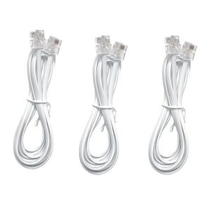 Telephone landline Extension Cord Cable, with Standard RJ-11 6P4C Plug (3Pack / 3.3FT)