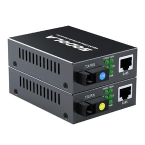 Gigabit SingleMode BiDi Fiber to Ethernet Media Converter, Fiber Media Converter, SMF Single SC Fiber to Copper RJ45 for 10/100/1000Base-Tx to 1000Base-LX, up to 20km