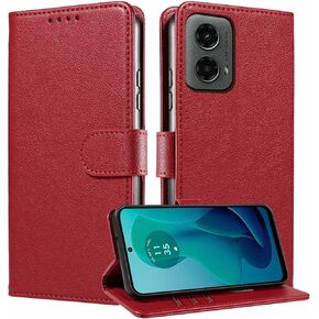 JanCalm for Moto G 5G 2024 Case Wallet,for Moto G Play 5G 2024 Phone Case,[RFID Blocking][Card Holder/Cash Slots][Kickstand][Magnetic Clasp] Leather Protective Folio Flip Cases (Black)